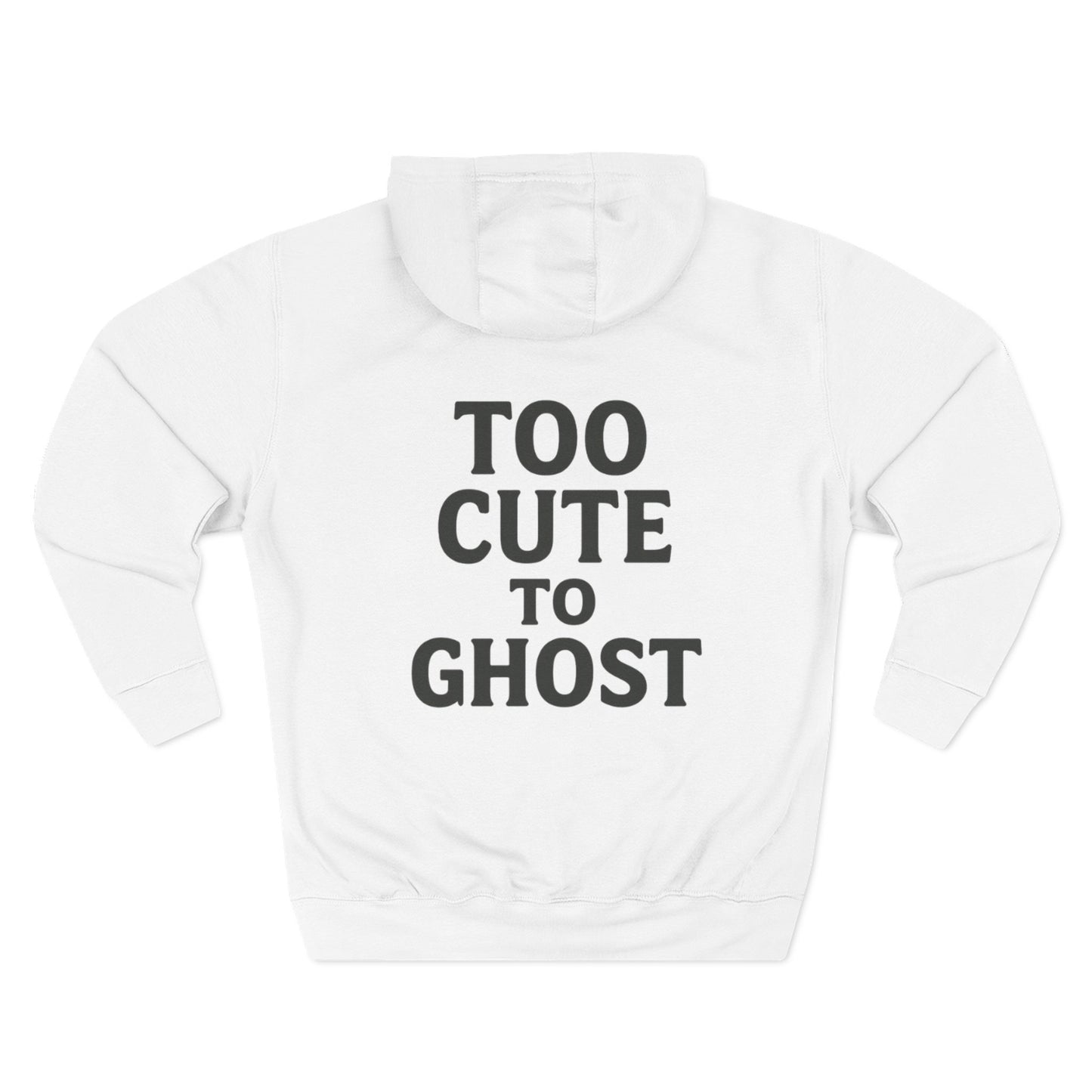 Too Cute to Ghost Fleece Hoodie, Cozy Sweatshirt, Gifts for Her, Halloween Apparel, Casual Outfit, Fun Layering