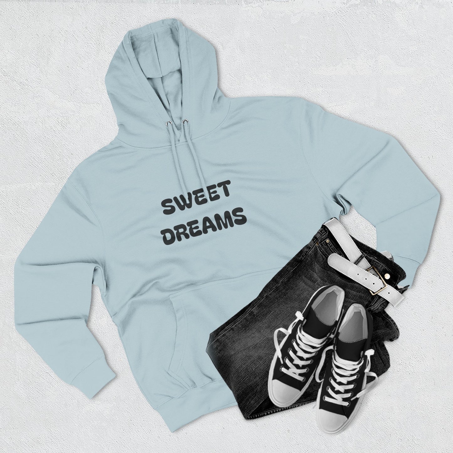 Three-Panel Fleece Hoodie - Sweet Dreams & Too Cute to Ghost, Cozy Hoodie for Fall, Cute Casual Wear, Gift for Halloween, Funny Hoodie