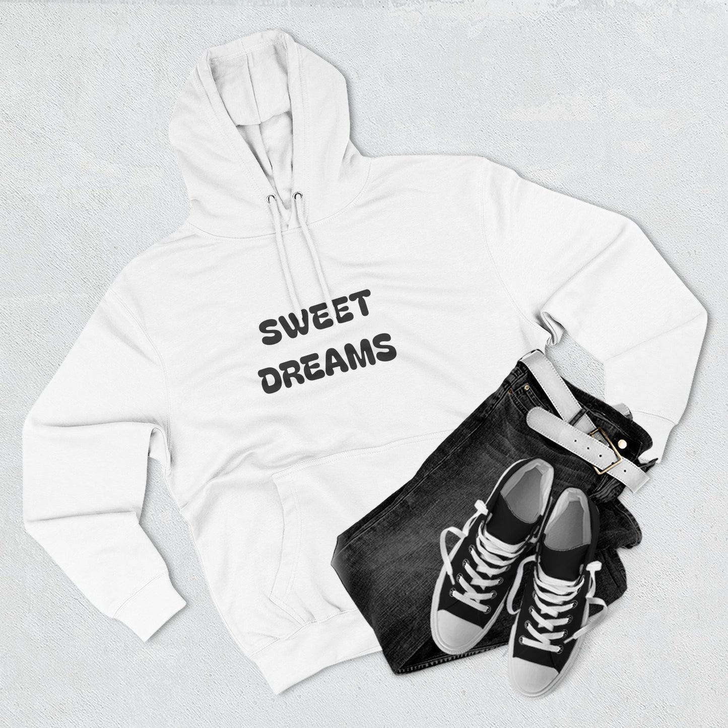 Three-Panel Fleece Hoodie - Sweet Dreams & Too Cute to Ghost, Cozy Hoodie for Fall, Cute Casual Wear, Gift for Halloween, Funny Hoodie
