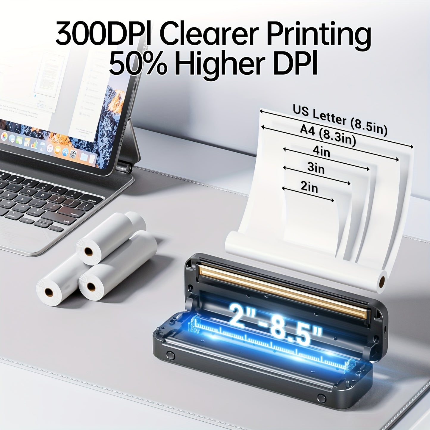 Orexy™ Wireless Inkless portable Thermal Printer. Compatible with Iphone & Laptop
