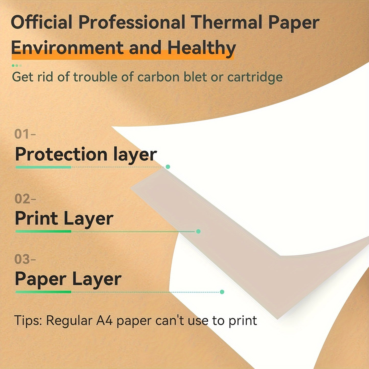 Orexy™ 200 Sheets A4  High-Quality Thermal Printing Paper - Perfect For Multi-Purpose Image Printing