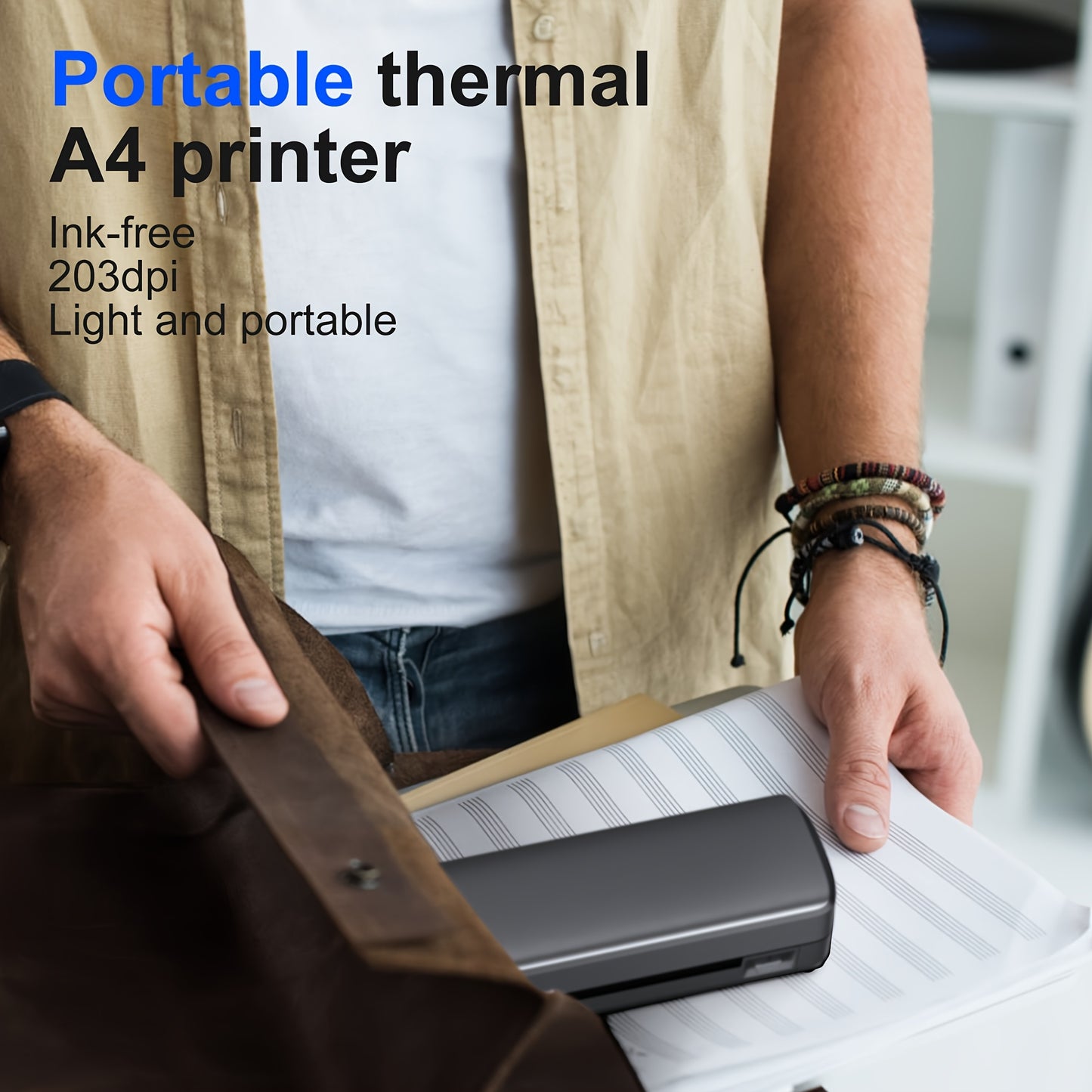 Orexy™ Wireless Inkless portable Thermal Printer. Compatible with Iphone & Laptop