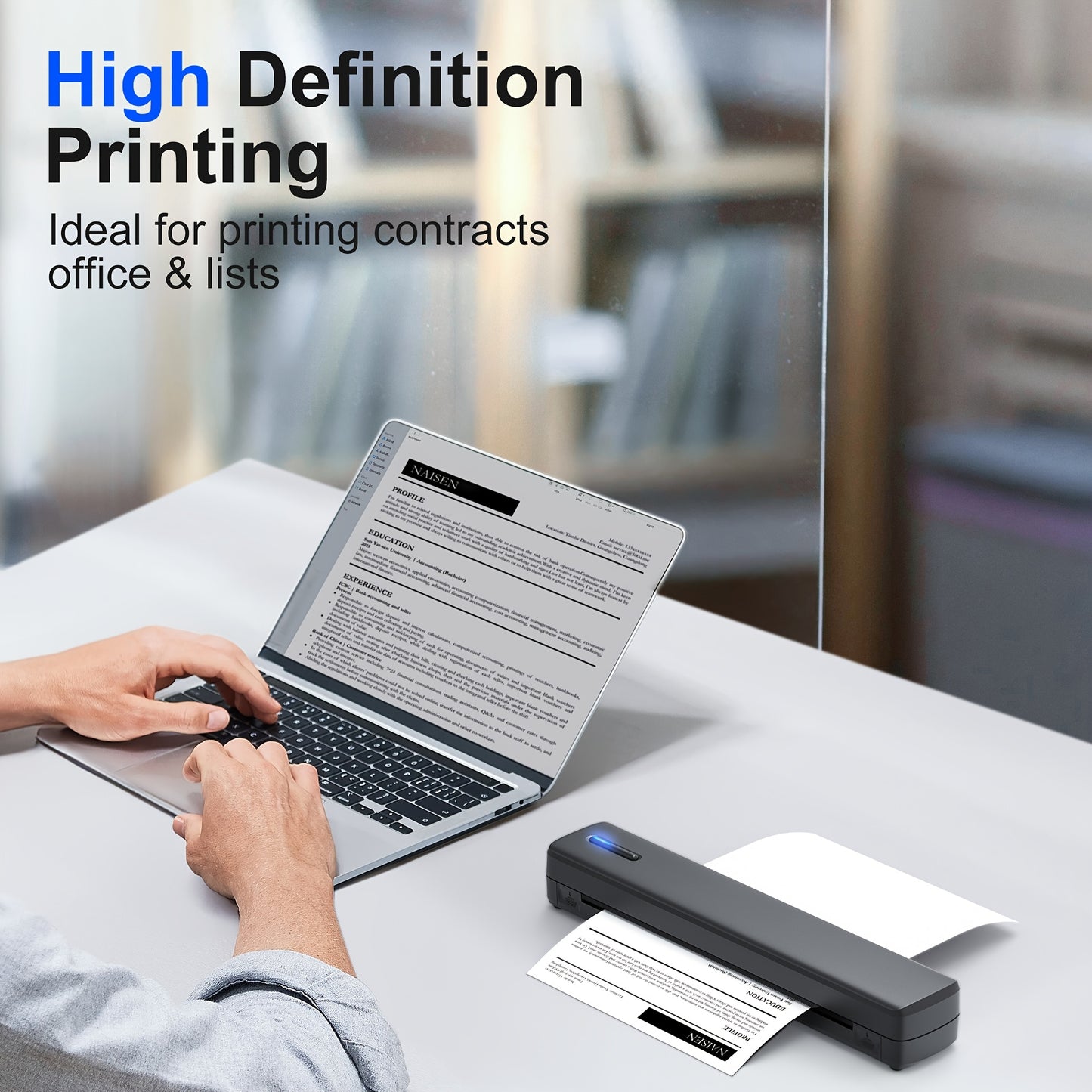 Orexy™ Wireless Inkless portable Thermal Printer. Compatible with Iphone & Laptop