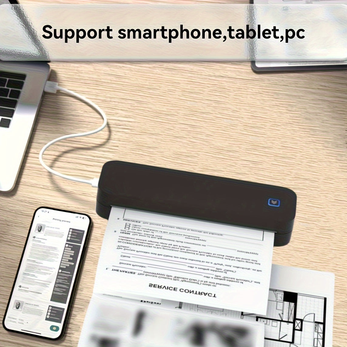 Orexy™ Wireless Inkless portable Thermal Printer. Compatible with Iphone & Laptop