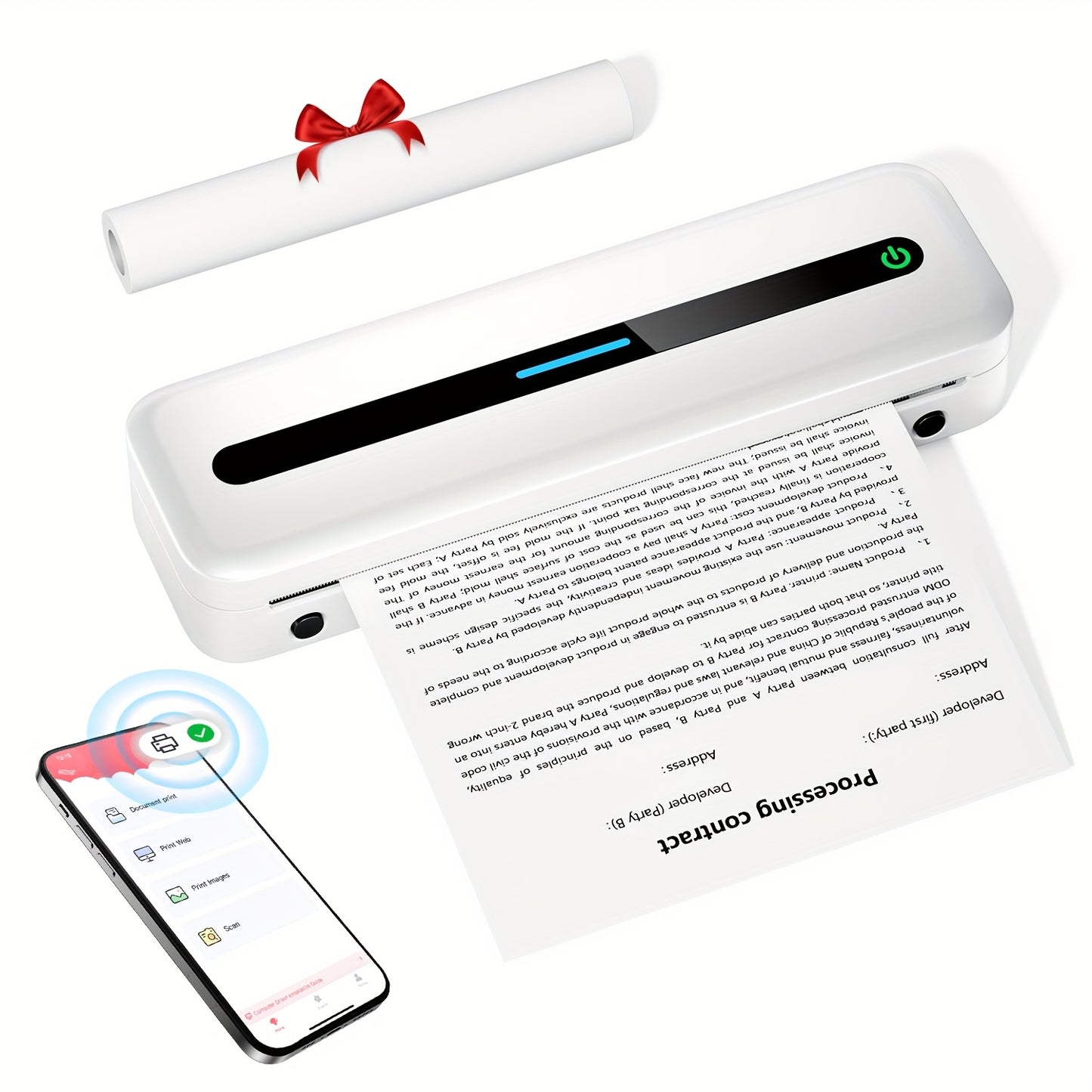 Orexy™ Portable Wireless  Thermal  Printer with  Upgraded  Thermal Paper- For Business Travel