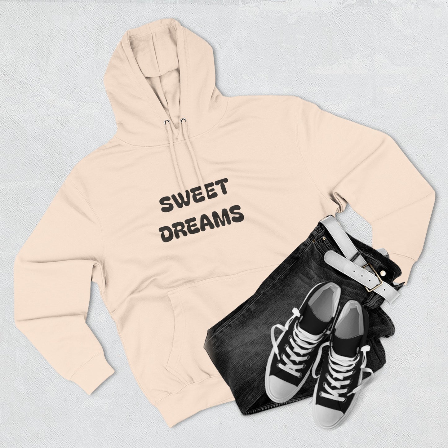 Three-Panel Fleece Hoodie - Sweet Dreams & Too Cute to Ghost, Cozy Hoodie for Fall, Cute Casual Wear, Gift for Halloween, Funny Hoodie