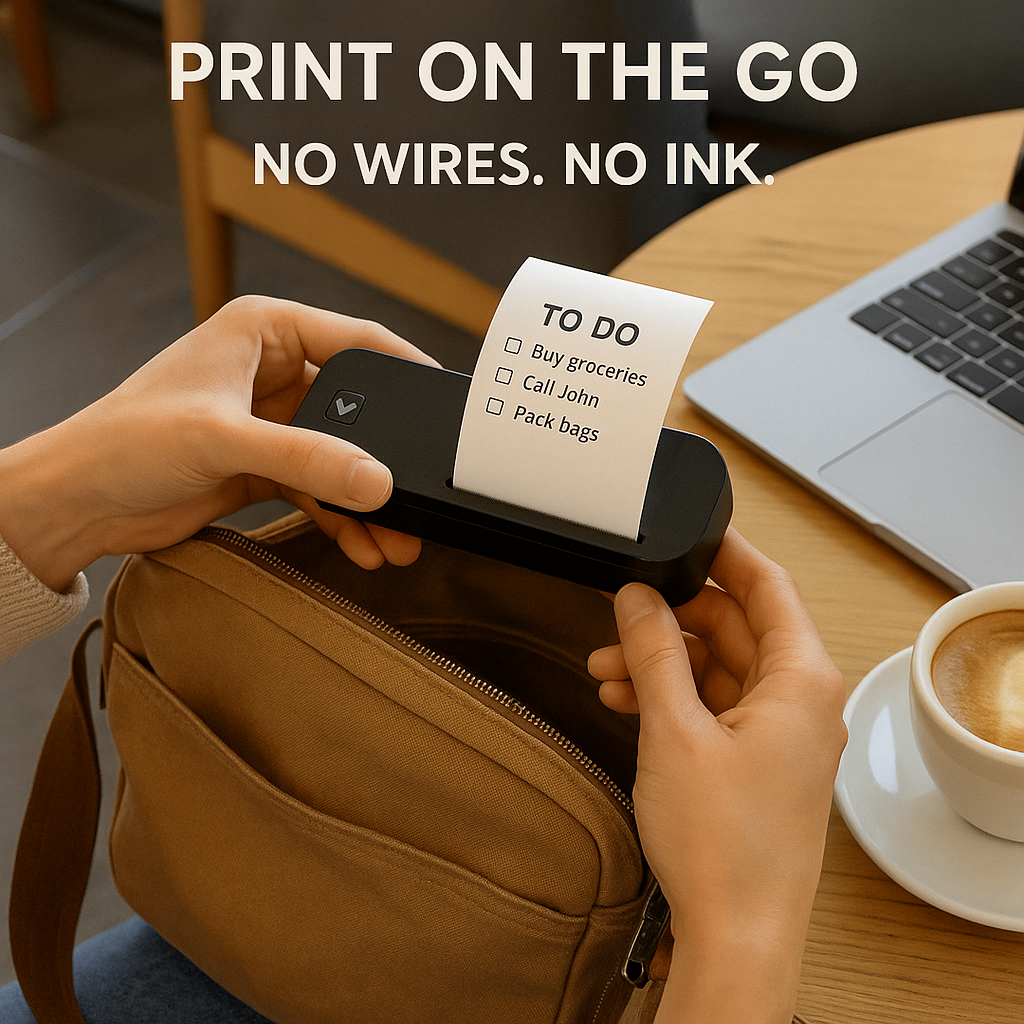 Orexy™ Wireless Inkless portable Thermal Printer. Compatible with Iphone & Laptop