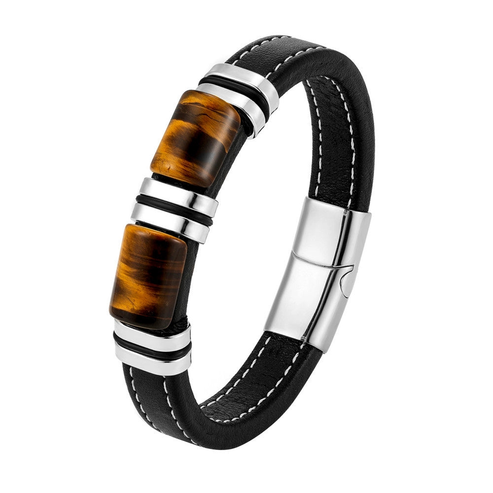 Orexy™ Recurrent Fate Year Good Luck Bracelet – Tiger’s Eye & Leather Fusion for Power, Protection & Prosperity