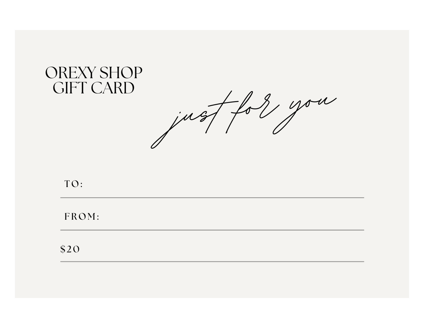 Orexyshop™ Gift card