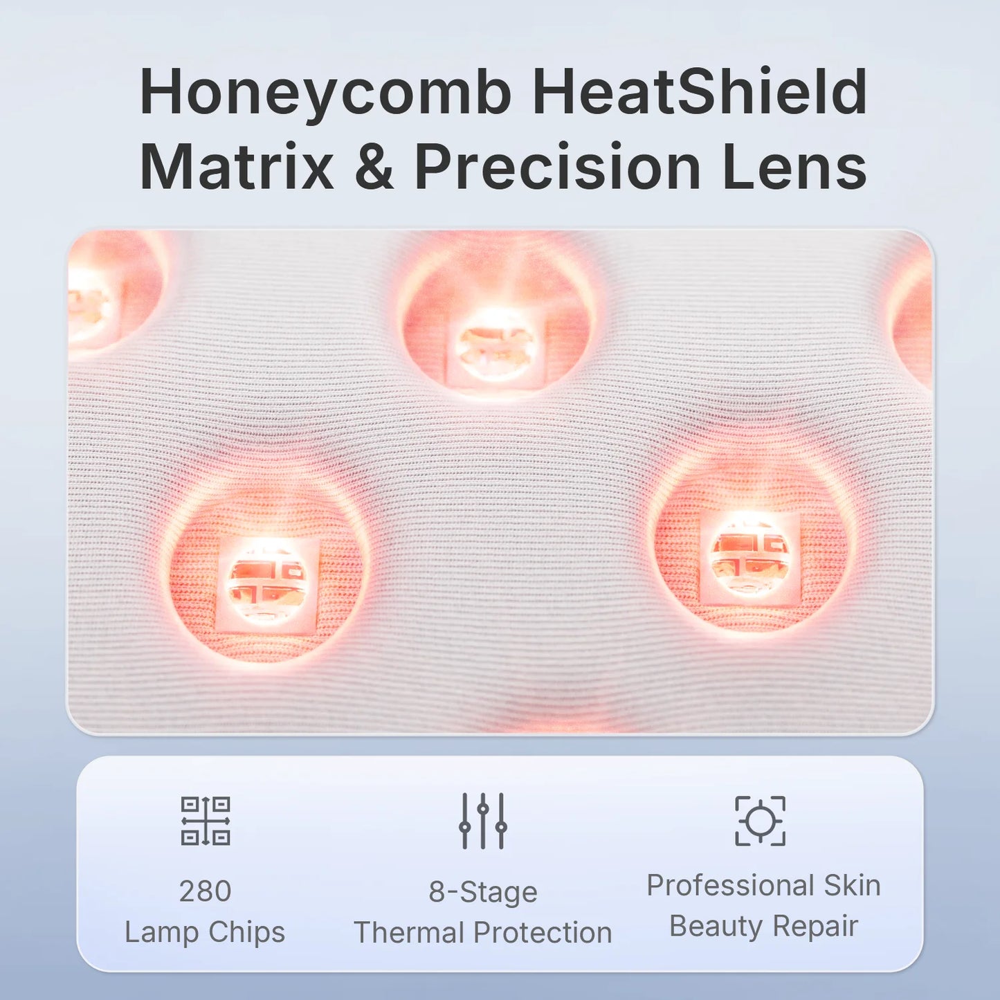 Face Beauty LED Infrared Red Light Mask for Wrinkle Reduction, Acne Treatment. 3000mAh Rechargeable Skin Care Device