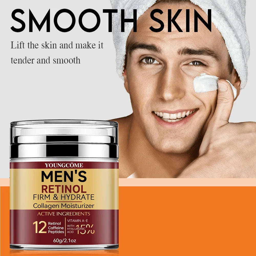 Men's Retinol Firming Face Cream Skincare Moisturizing Collagen Brightening Smooth Wrinkles Facial Face Men Skin Care Treatment