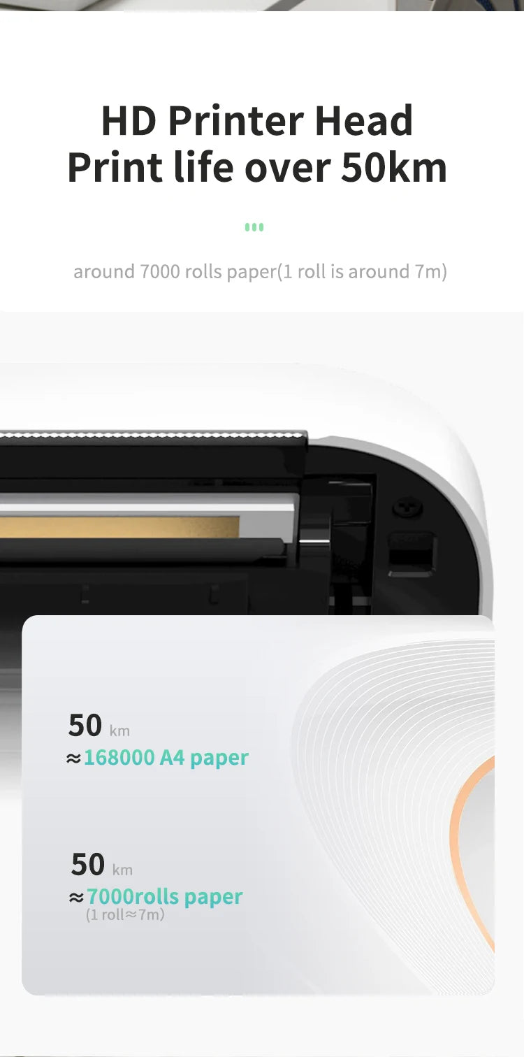 Orexy™ Wireless Inkless portable Thermal Printer. Compatible with Iphone & Laptop