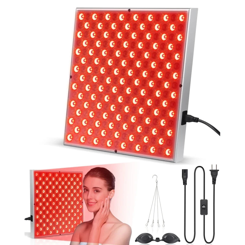 LED Red Light Therapy Panel for Facial Anti Aging Skin Care. Beauty 225 LED Light Body Pain Relief