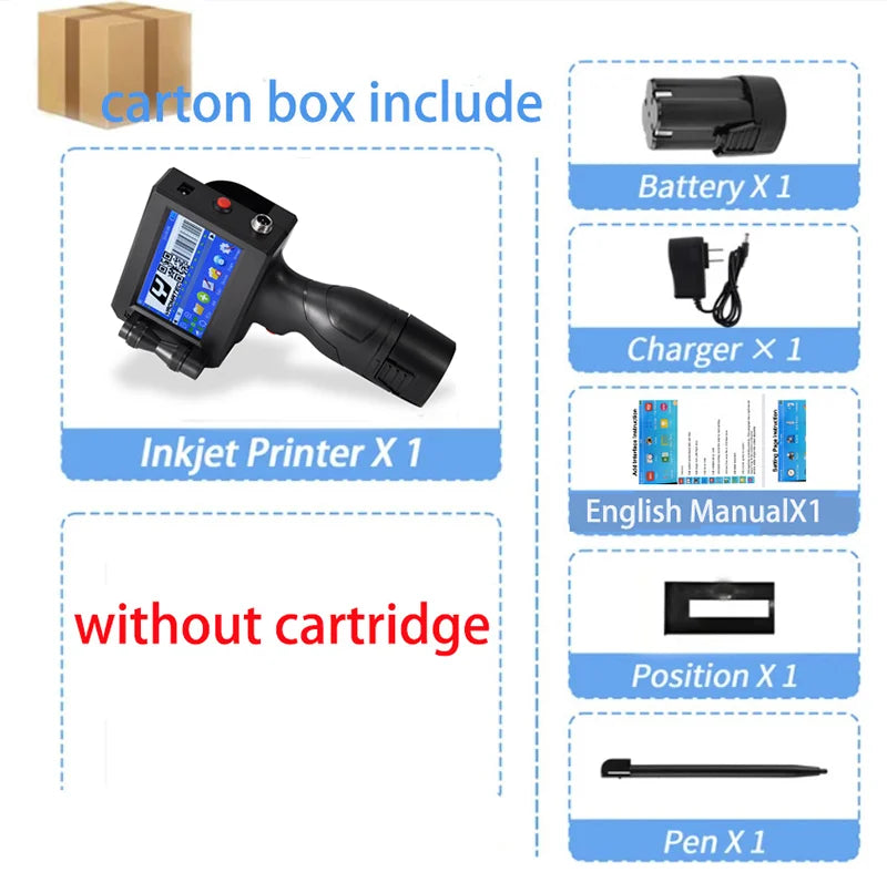 Orexy™ Industrial Handheld Inkjet Printer – Portable Coding & Marking Gun with HD Touchscreen and Quick-Dry Ink for High-Precision Printing"
