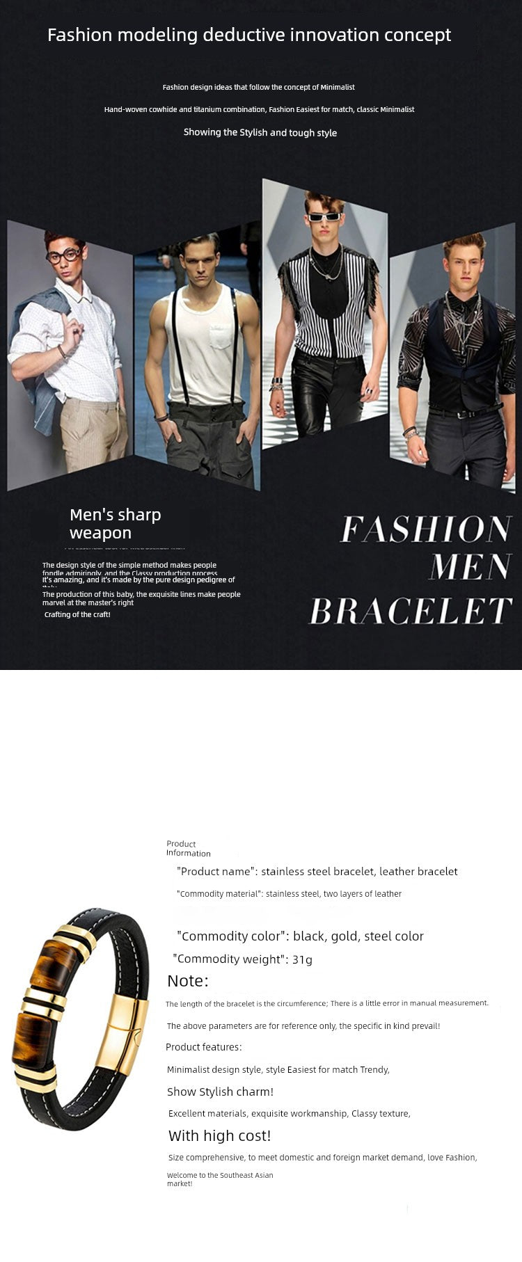 Orexy™ Recurrent Fate Year Good Luck Bracelet – Tiger’s Eye & Leather Fusion for Power, Protection & Prosperity