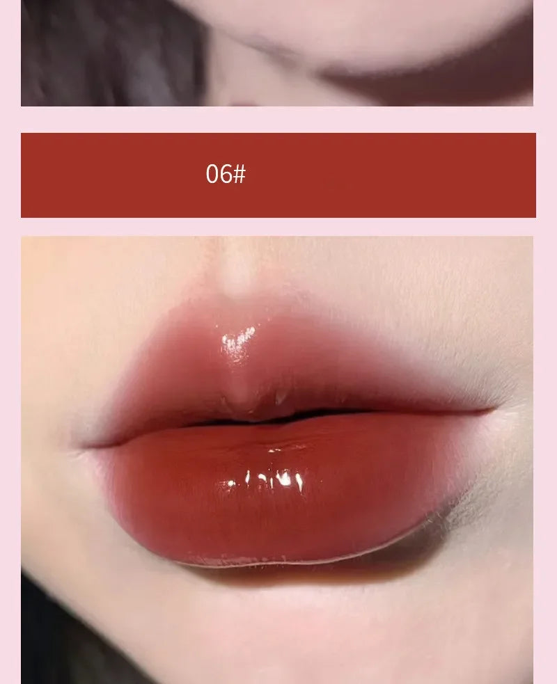 Jelly Lip Gloss Long Lasting Mirror Water Lip Glaze Colored Moisturizing Lipstick Crystal Shiny Lip Tint Korean Lips Care Makeup