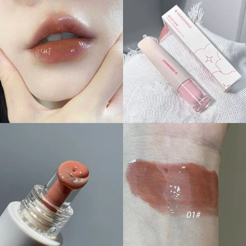 Jelly Lip Gloss Long Lasting Mirror Water Lip Glaze Colored Moisturizing Lipstick Crystal Shiny Lip Tint Korean Lips Care Makeup