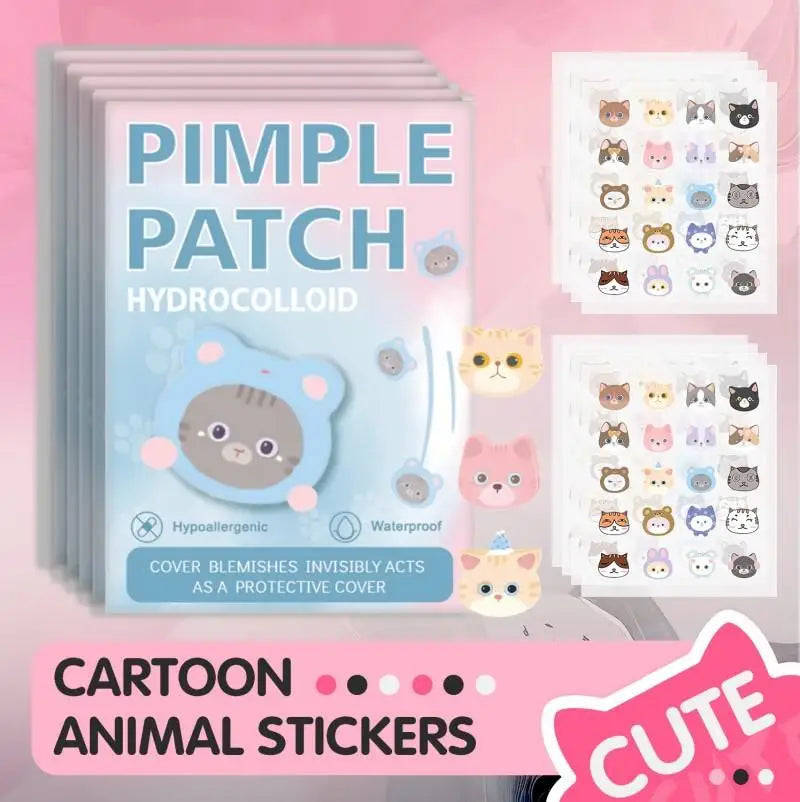 600pcs Cute Cat Shaped  Invisible Acne Cover Removal Pimple Patch 20 Type Acne Treatment Sticker