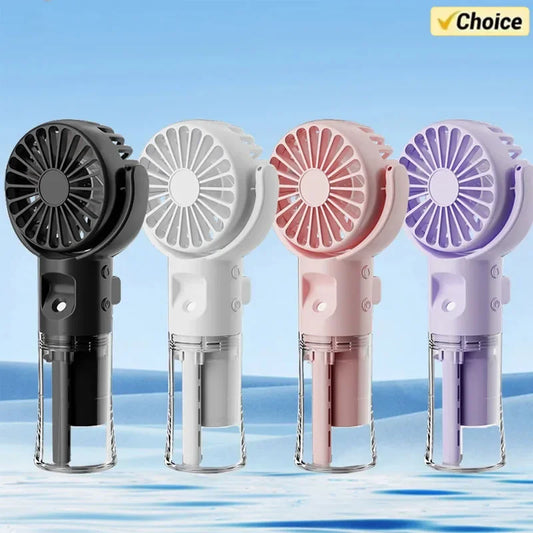 Portable Mini Handheld Humidifier USB Rechargeable Fan for Outdoor