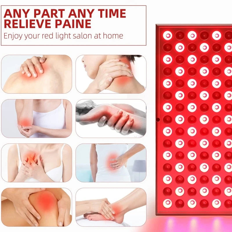 LED Red Light Therapy Panel for Facial Anti Aging Skin Care. Beauty 225 LED Light Body Pain Relief