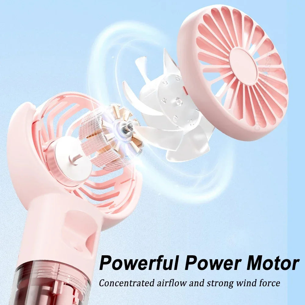 Portable Mini Handheld Humidifier USB Rechargeable Fan for Outdoor
