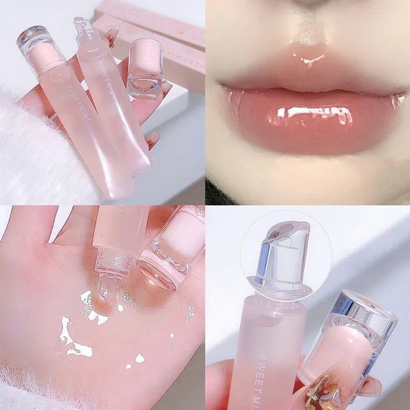 Jelly Lip Gloss Long Lasting Mirror Water Lip Glaze Colored Moisturizing Lipstick Crystal Shiny Lip Tint Korean Lips Care Makeup