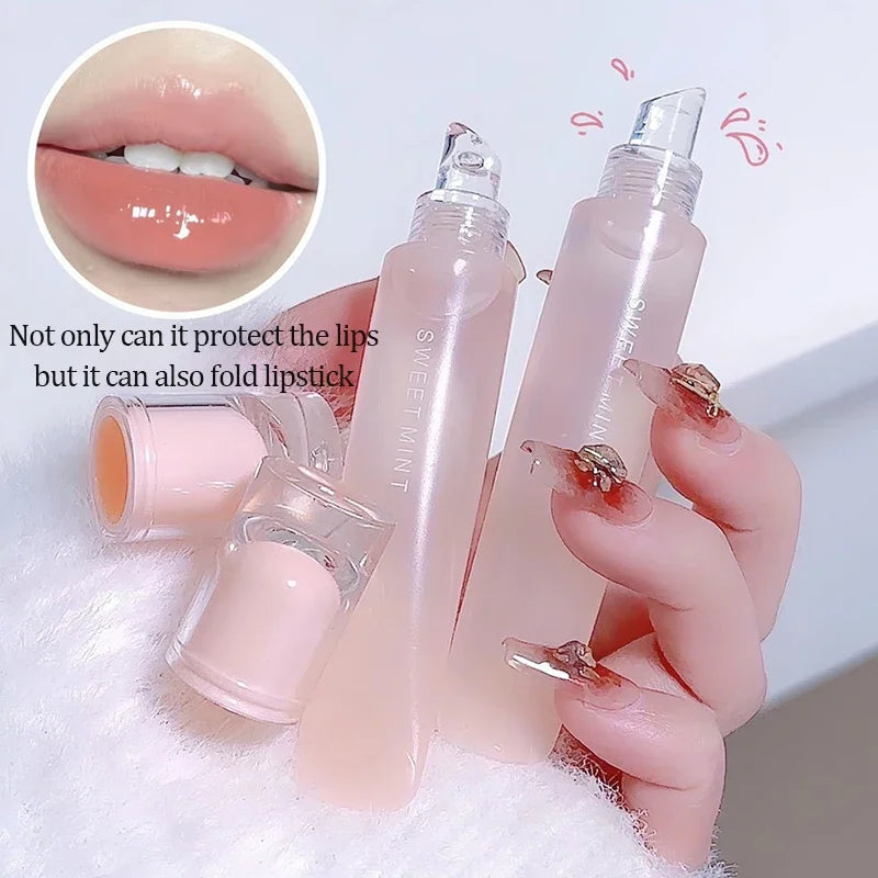 Jelly Lip Gloss Long Lasting Mirror Water Lip Glaze Colored Moisturizing Lipstick Crystal Shiny Lip Tint Korean Lips Care Makeup
