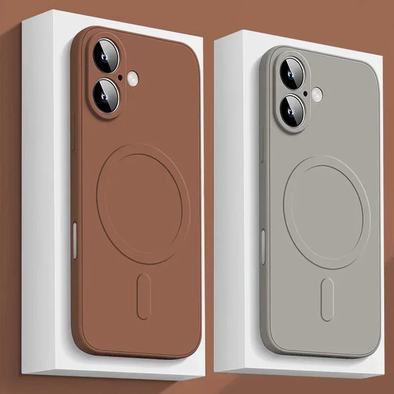 Luxury Original Liquid Silicone Case For iPhone 17 16 15 14 13 12 11 Pro Max 13 Mini Shockproof Bumper Cover Accessories