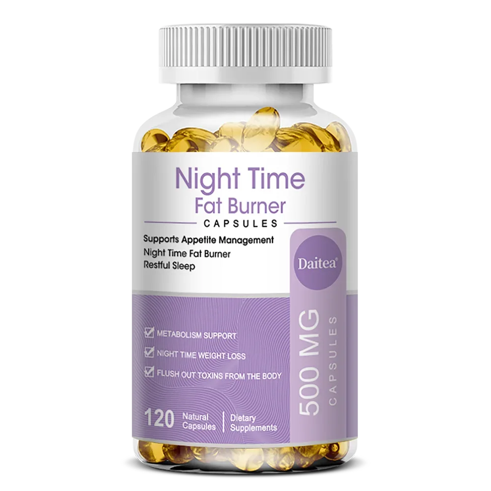 Nighttime Fat Burner, Sleep Supplement & Appetite Suppressant, Metabolism Support, Whole Body Detox, 120 Capsules