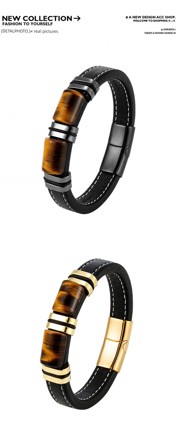 Orexy™ Recurrent Fate Year Good Luck Bracelet – Tiger’s Eye & Leather Fusion for Power, Protection & Prosperity