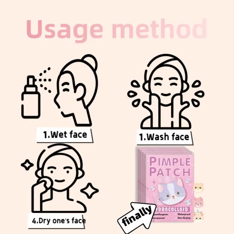 600pcs Cute Cat Shaped  Invisible Acne Cover Removal Pimple Patch 20 Type Acne Treatment Sticker