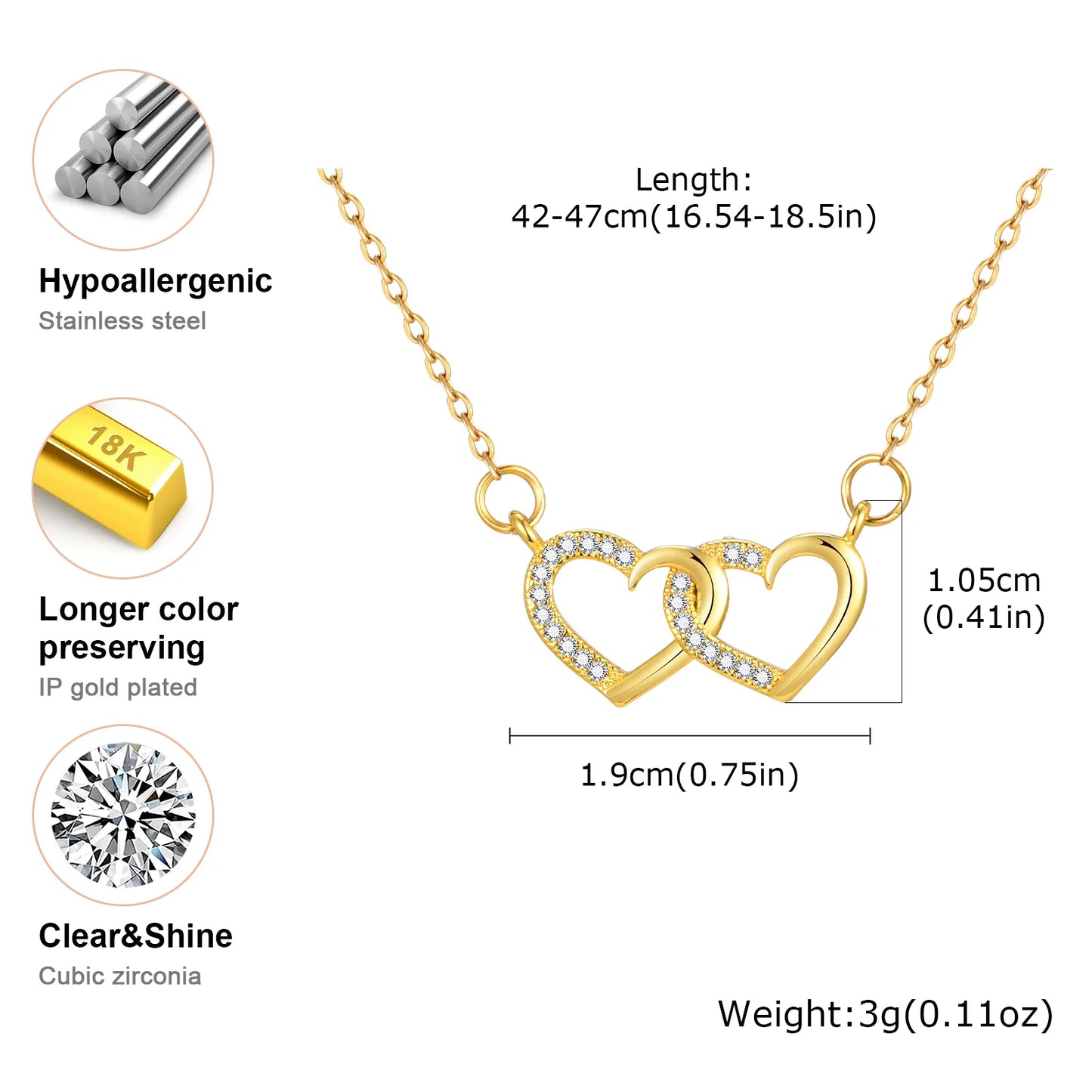 Orexy™ Exquisite Double Heart Necklace for Women