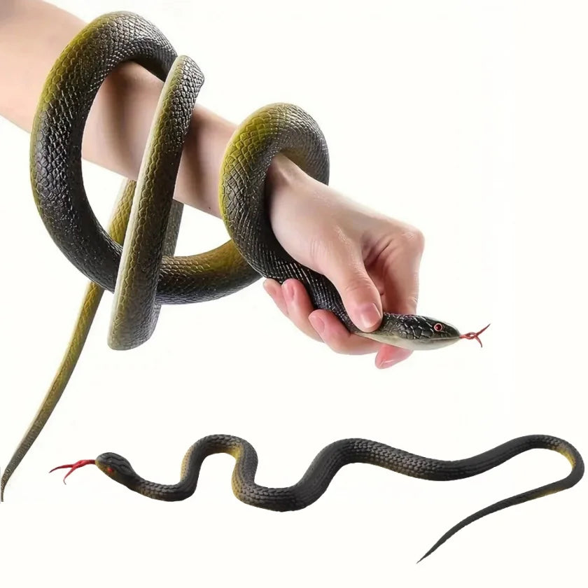 1/2pc Fake Snake Prank Toy Scary Simulation Rubber Anaconda Halloween Party Trick Toys Cosplay Costume Props Accessories 22cm