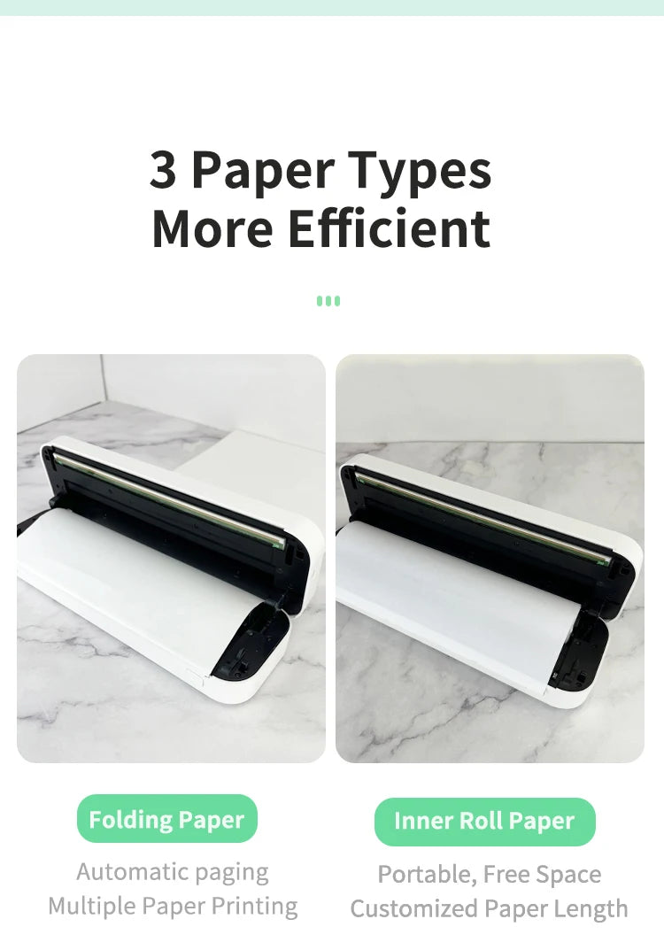 Orexy™ Wireless Inkless portable Thermal Printer. Compatible with Iphone & Laptop