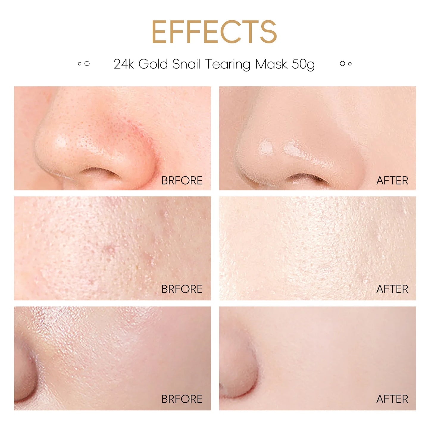 1/2/3pcs Amazing 24K Gold Snail Collagen Peel Off Tearing Face Mask Deep Cleansing Remove Blackhead Face Care Tear Off Mask