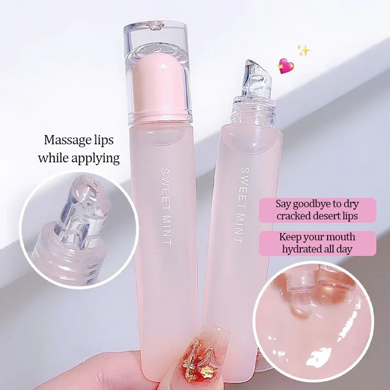 Jelly Lip Gloss Long Lasting Mirror Water Lip Glaze Colored Moisturizing Lipstick Crystal Shiny Lip Tint Korean Lips Care Makeup