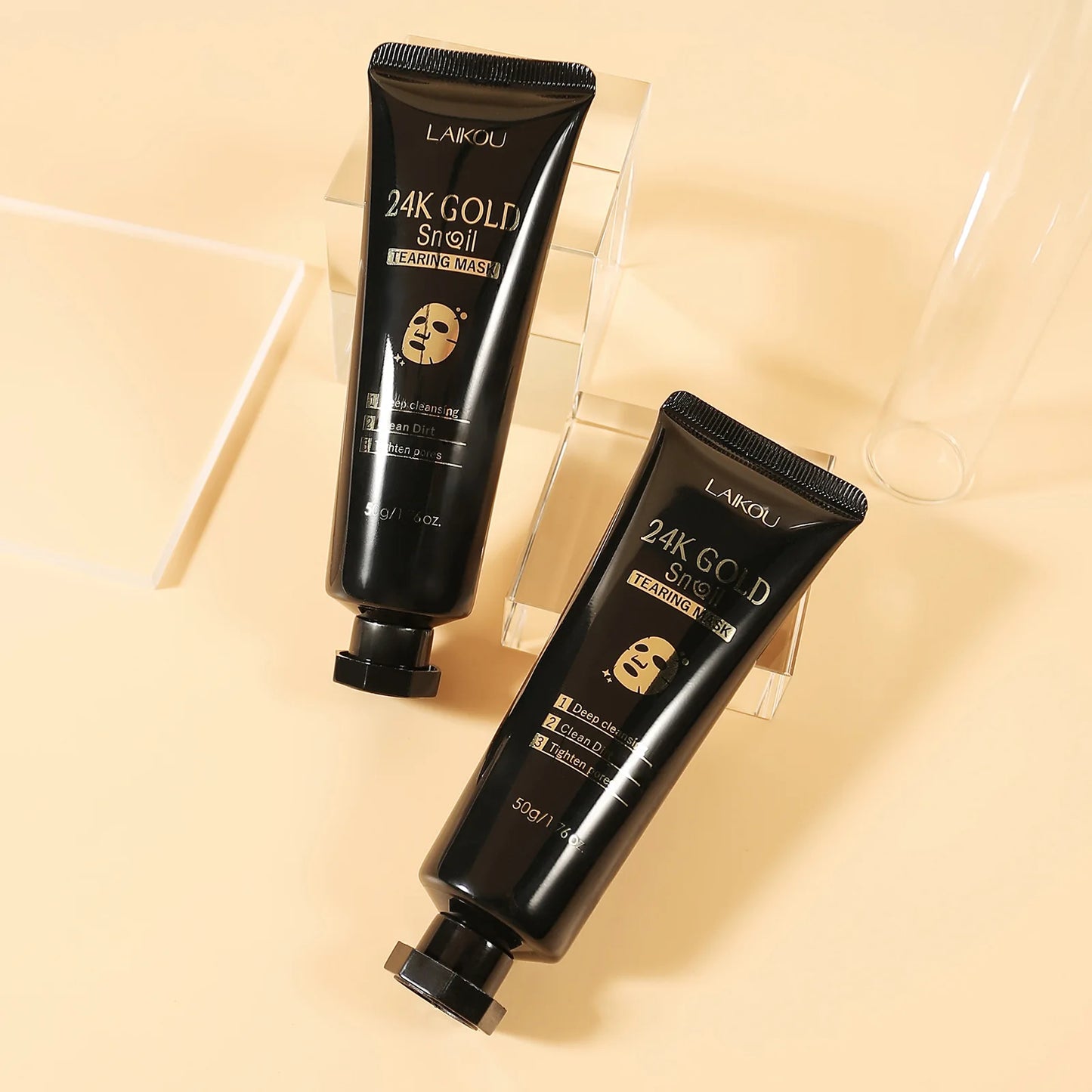 1/2/3pcs Amazing 24K Gold Snail Collagen Peel Off Tearing Face Mask Deep Cleansing Remove Blackhead Face Care Tear Off Mask