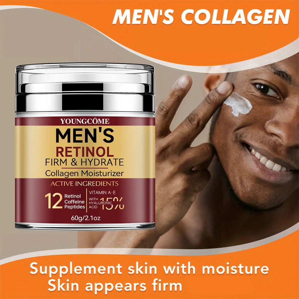 Men's Retinol Firming Face Cream Skincare Moisturizing Collagen Brightening Smooth Wrinkles Facial Face Men Skin Care Treatment