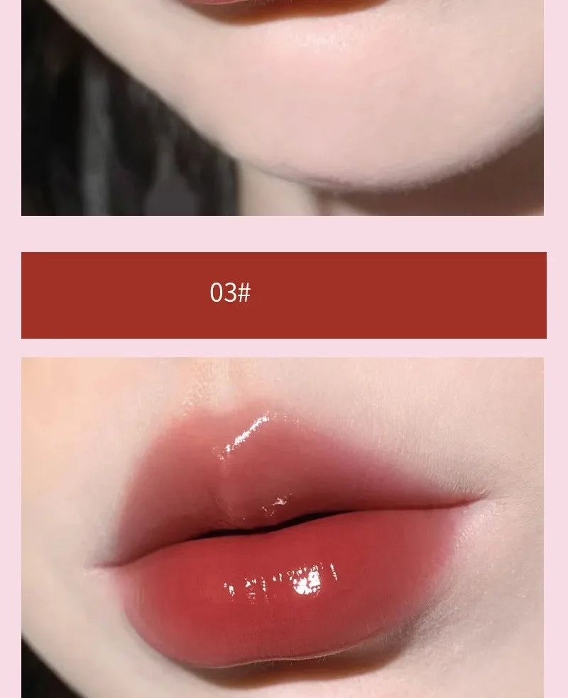 Jelly Lip Gloss Long Lasting Mirror Water Lip Glaze Colored Moisturizing Lipstick Crystal Shiny Lip Tint Korean Lips Care Makeup