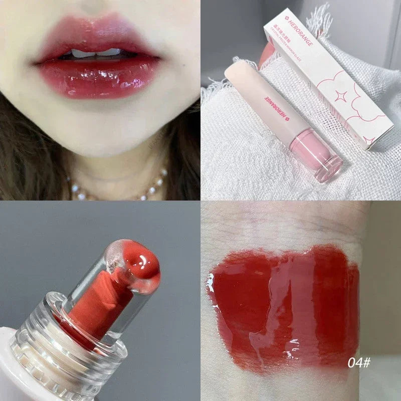 Jelly Lip Gloss Long Lasting Mirror Water Lip Glaze Colored Moisturizing Lipstick Crystal Shiny Lip Tint Korean Lips Care Makeup
