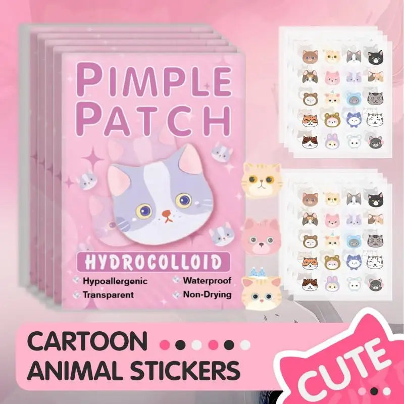 600pcs Cute Cat Shaped  Invisible Acne Cover Removal Pimple Patch 20 Type Acne Treatment Sticker