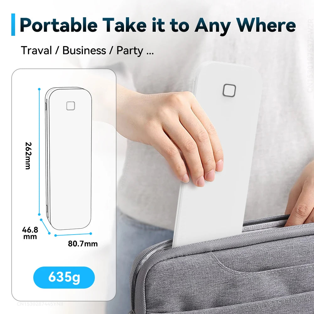 Orexy™ Wireless Inkless portable Thermal Printer. Compatible with Iphone & Laptop