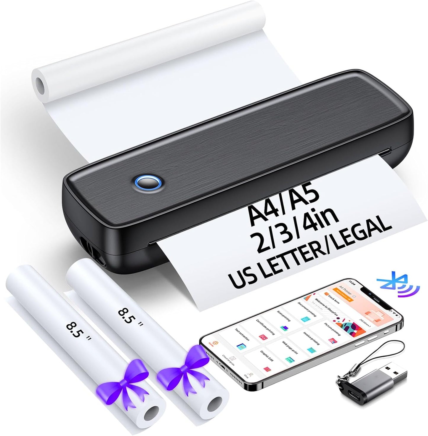 Orexy™ Wireless Inkless portable Thermal Printer. Compatible with Iphone & Laptop