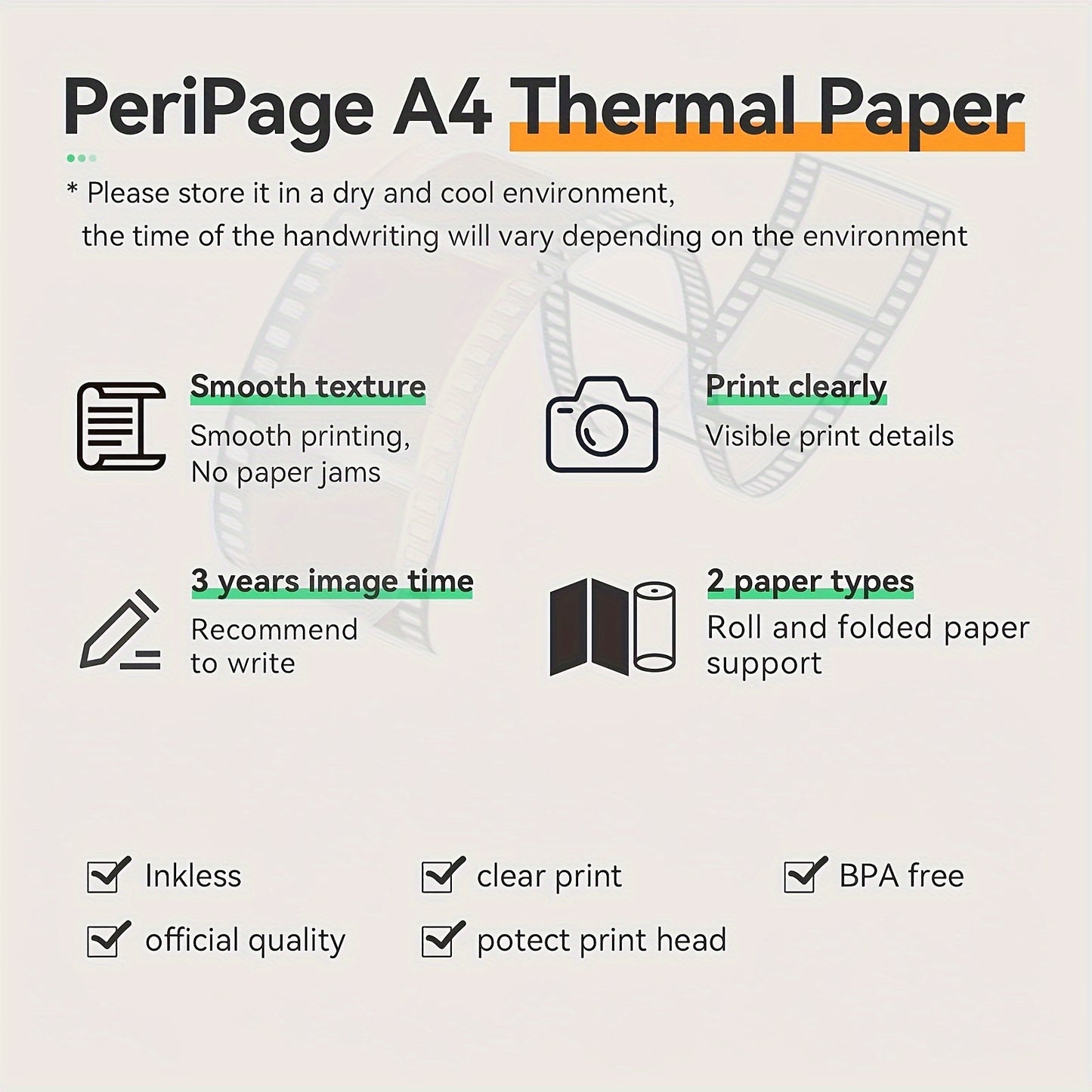 Orexy™ 200 Sheets A4  High-Quality Thermal Printing Paper - Perfect For Multi-Purpose Image Printing