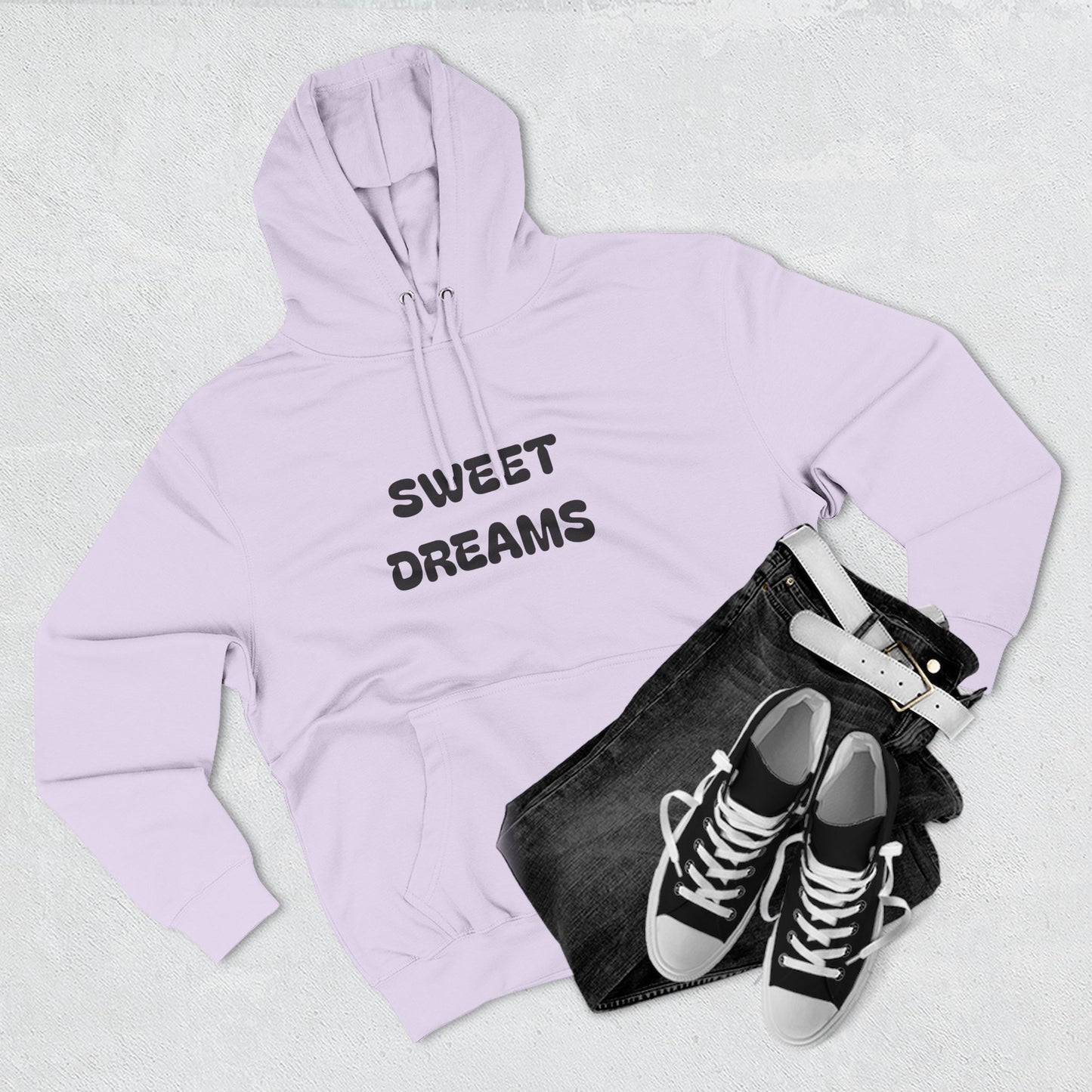 Three-Panel Fleece Hoodie - Sweet Dreams & Too Cute to Ghost, Cozy Hoodie for Fall, Cute Casual Wear, Gift for Halloween, Funny Hoodie