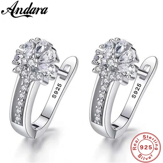 Orexy™ Exquisite 925 Sterling Silver Zircon Flower Earrings – Timeless Elegance for Every Occasion
