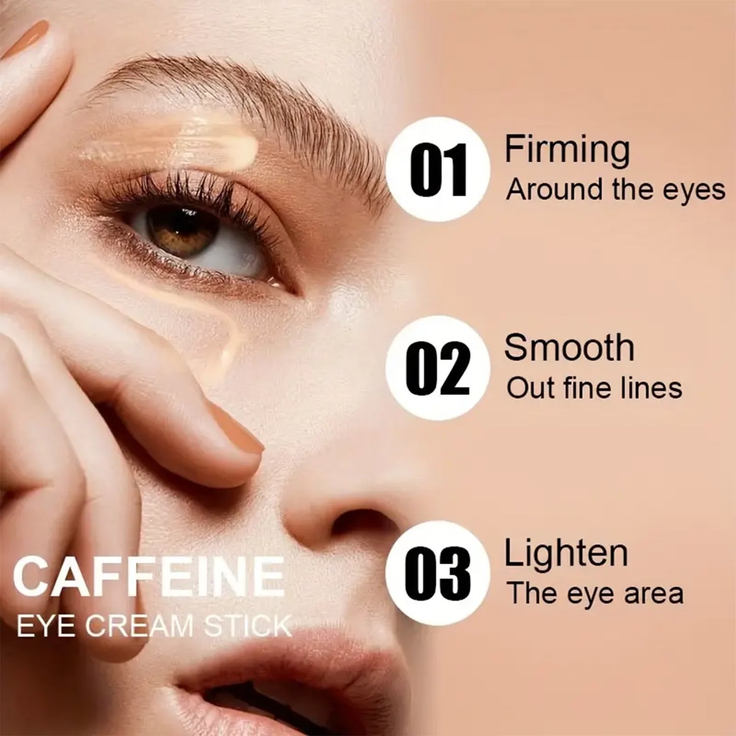 Caffeine eye cream stick nourishes the skin, improves fine lines, relieves eye bags and dark circles, and brightens the eye skin