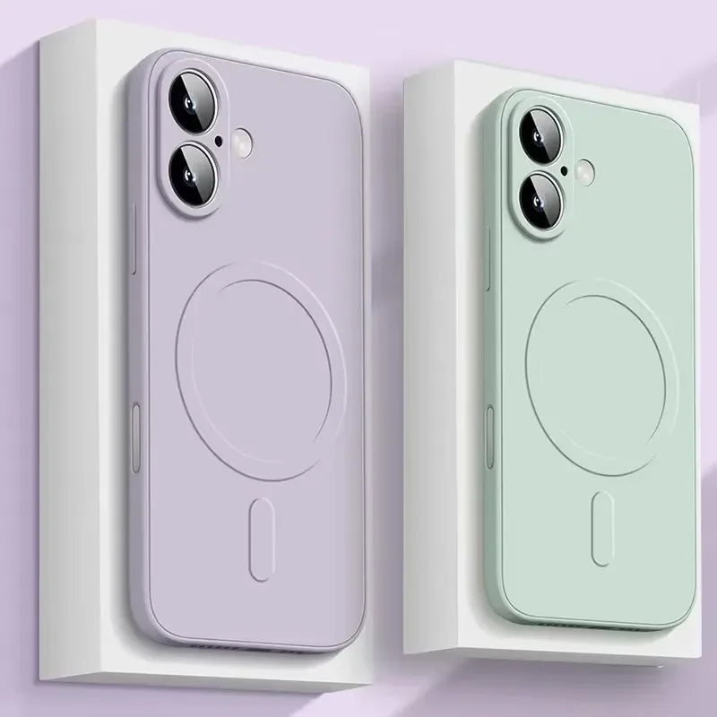 Luxury Original Liquid Silicone Case For iPhone 17 16 15 14 13 12 11 Pro Max 13 Mini Shockproof Bumper Cover Accessories