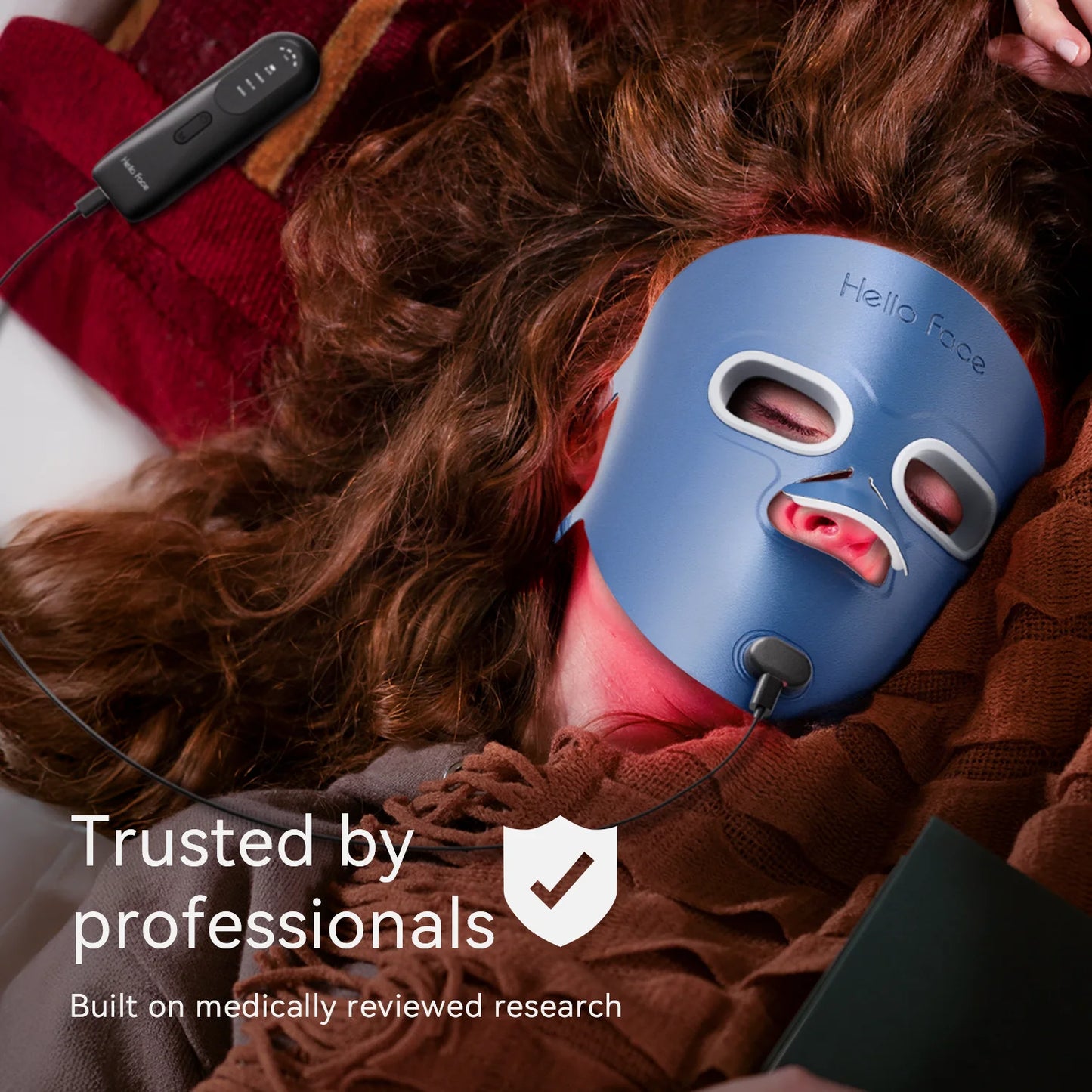 Face Beauty LED Infrared Red Light Mask for Wrinkle Reduction, Acne Treatment. 3000mAh Rechargeable Skin Care Device