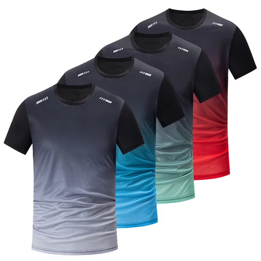 4/1/2 Pack Men's Gradient Quick-drying Sportswear Teenagers Leisure Joker Short-sleeved Multi-size Mixed-color Running Fitness T
